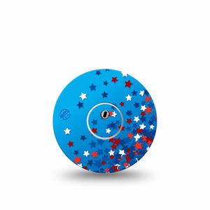 ExpressionMed Confetti Stars Freestyle Libre 3 and Libre 3 Plus Tape Single Tape and Single Sticker Summer Fun Confetti, Adhesive Tape Continuous Glucose Monitor Design