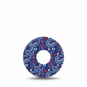 ExpressionMed Independence Paisley Freestyle Libre 3 and Libre 3 Plus Tape Single Tape Fun Summer Paisley, Adhesive Tape Continuous Glucose Monitor Design
