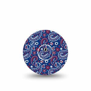 ExpressionMed Independence Paisley Freestyle Libre 3 and Libre 3 Plus Tape Single Tape and Single Sticker Fun Summer Paisley, Adhesive Tape Continuous Glucose Monitor Design