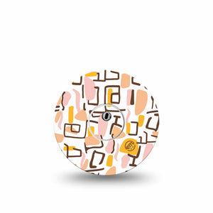 ExpressionMed Squiggles Freestyle Libre 3 and Libre 3 Plus Tape, Single Tape and Single Sticker Summer Pastel Geometrics, Adhesive Tape Continuous Glucose Monitor Design