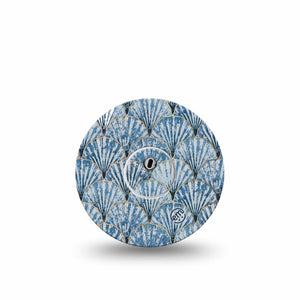 ExpressionMed Seashells Freestyle Libre 3 and Libre 3 Plus Tape, Single Tape and Single Sticker Sea Shell Pattern, Adhesive Tape Continuous Glucose Monitor Design