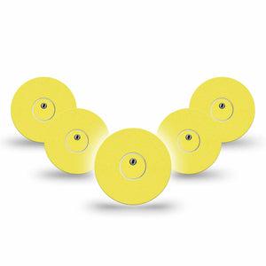 ExpressionMed Butter Yellow Freestyle Libre 3 and Libre 3 Plus Tape, 5-Pack Tape and 5-Pack Sticker Warm Yellow, Adhesive Tape Continuous Glucose Monitor Design