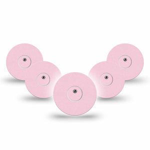 ExpressionMed Baby Pink Freestyle Libre 3 and Libre 3 Plus Tape, 5-Pack Tape and 5-Pack Sticker Solid Shade Of Pink, Adhesive Tape Continuous Glucose Monitor Design