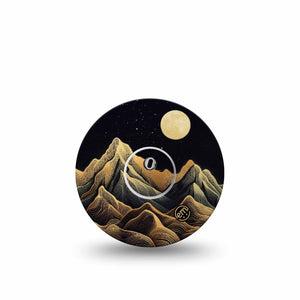 ExpressionMed Black Mountain Freestyle Libre 3 and Libre 3 Plus Tape, Single Tape and Single Sticker Line Drawn Mountaintops, Adhesive Tape Continuous Glucose Monitor Design