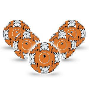 ExpressionMed Cat Freestyle Libre 3 and Libre 3 Plus Tape, 5-Pack Tape and 5-Pack Sticker Cat Fishbone Themed, Adhesive Tape Continuous Glucose Monitor Design