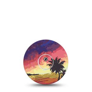 ExpressionMed Libre 3 Transmitter Sticker Summertime Colorful Sunset Theme Design - Tape and Sticker