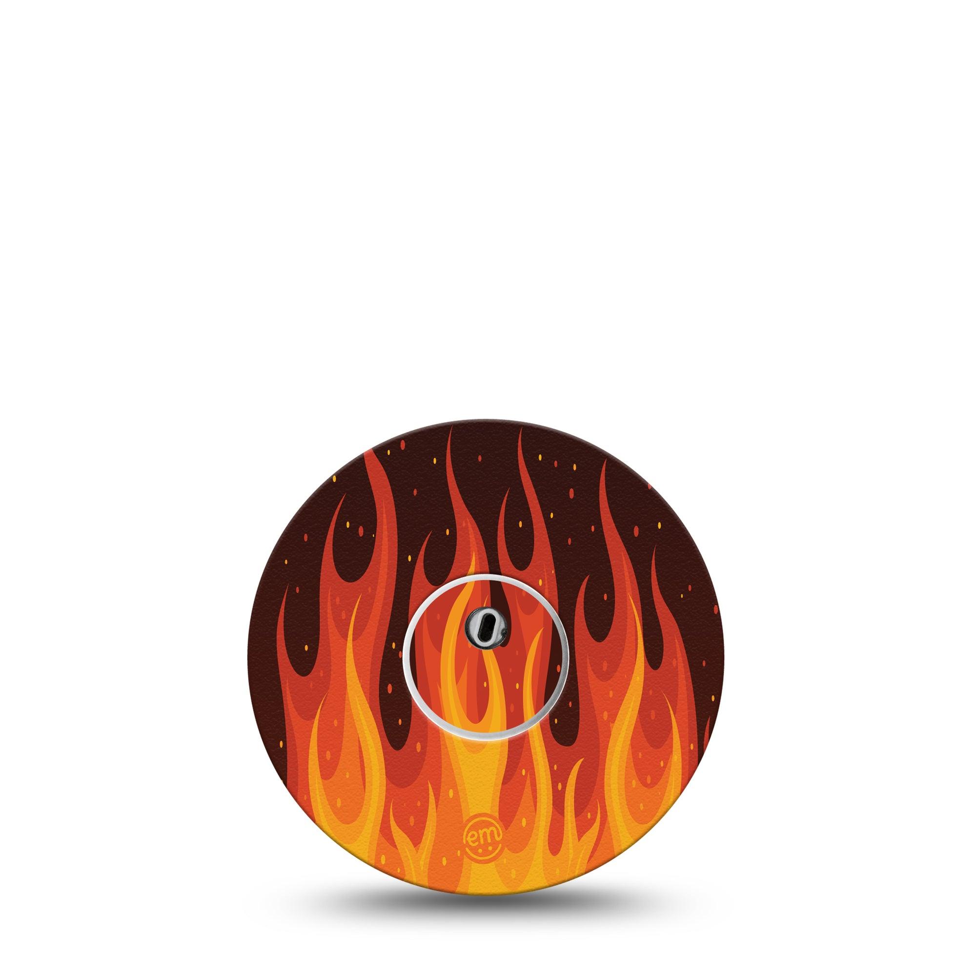 ExpressionMed Libre 3 Transmitter Sticker Terrific Blaze Inferno Themed Design , Tape and Sticker