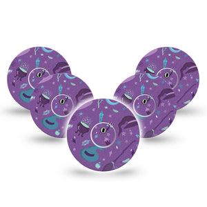 ExpressionMed Witchy Freestyle Libre 3 and Libre 3 Plus Tape, 5-Pack Tape and 5-Pack Sticker Witchcraft Stuff Inspired, Adhesive Tape Continuous Glucose Monitor Design