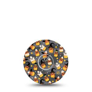 ExpressionMed Candy Corn Freestyle Libre 3 and Libre 3 Plus Tape Single Tape and Single Sticker Sweet Fall Orange Yellow Candy, Adhesive Tape Continuous Glucose Monitor Design