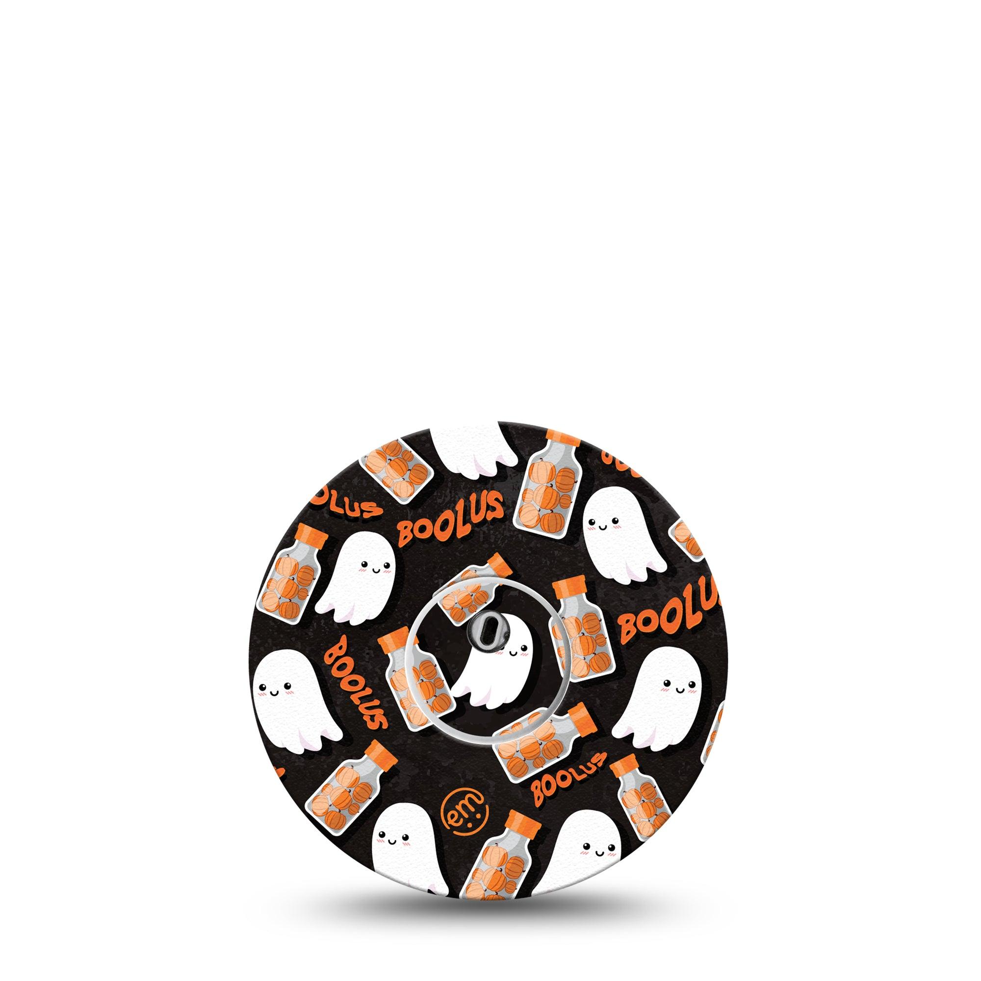 ExpressionMed Boolus Freestyle Libre 3 and Libre 3 Plus Tape Single Tape and Single Sticker Diabetes Medicine Themed Ghost, Adhesive Tape Continuous Glucose Monitor Design