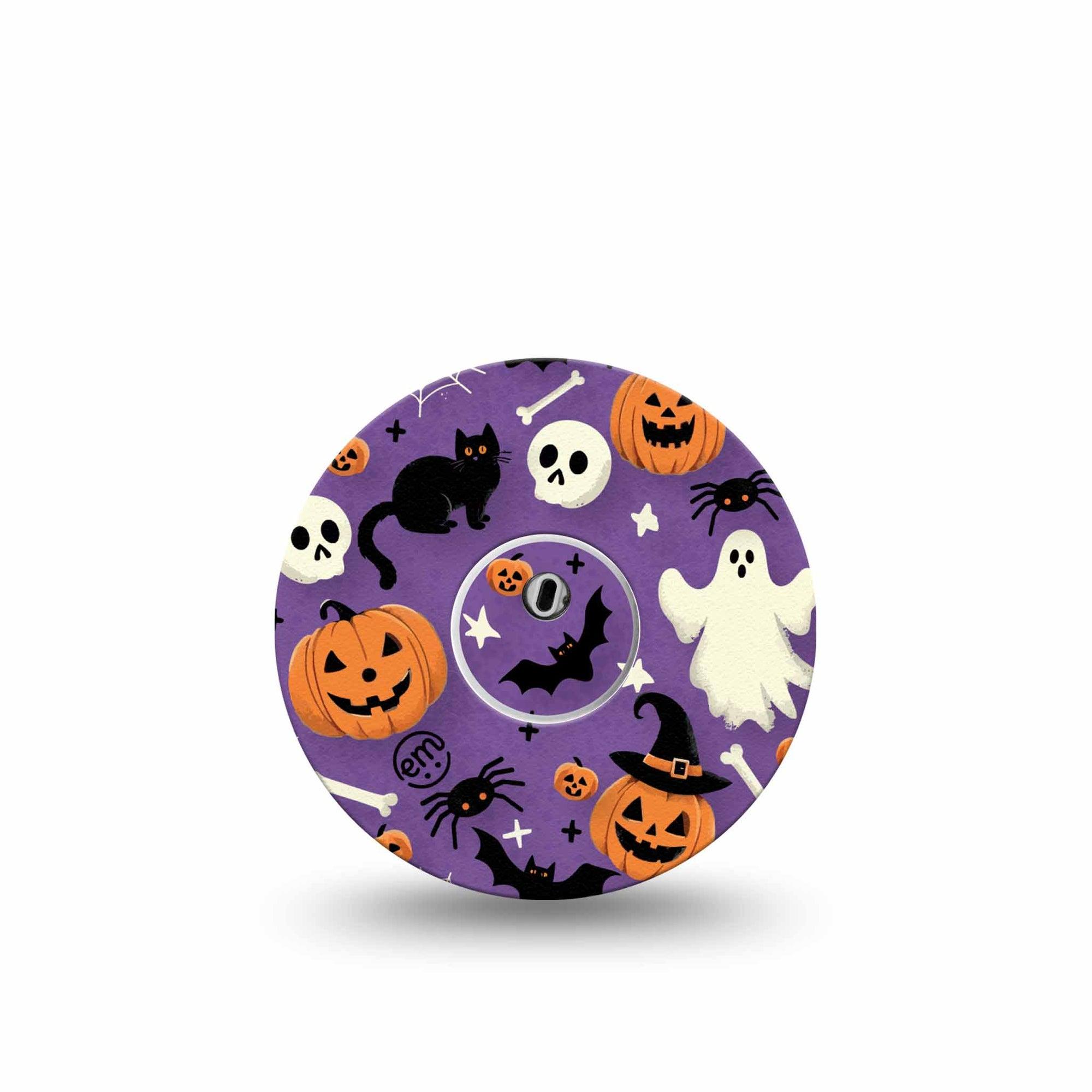 ExpressionMed Happy Halloween Freestyle Libre 3 Tape Single Tape and Single Sticker Cartoon Halloween Theme Adhesive Tape CGM Design