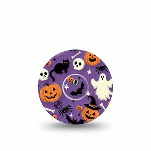 ExpressionMed Happy Halloween Freestyle Libre 3 Tape Single Tape and Single Sticker Cartoon Halloween Theme Adhesive Tape CGM Design