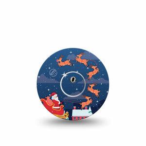 ExpressionMed Santa With Sled Freestyle Libre 3 Tape Single Tape and Single Sticker Christmas Eve Themed, Adhesive Tape CGM Design