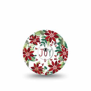 ExpressionMed Christmas Wreath Freestyle Libre 3 Tape Single Tape and Single Sticker Xmas Loop Plant Themed Wreath, Adhesive Tape CGM Design