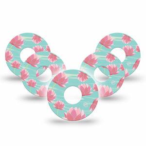 ExpressionMed Meditation Lotus Libre 3 Tape, 5-Pack, Gloomy Lotuses Inspired, CGM Plaster Patch Design