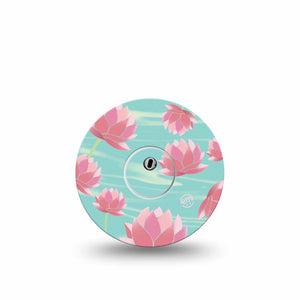ExpressionMed Meditation Lotus Freestyle Libre 3 and Libre 3 Plus Tape Single Tape and Single Sticker Reflective Lotus, Adhesive Tape Continuous Glucose Monitor Design