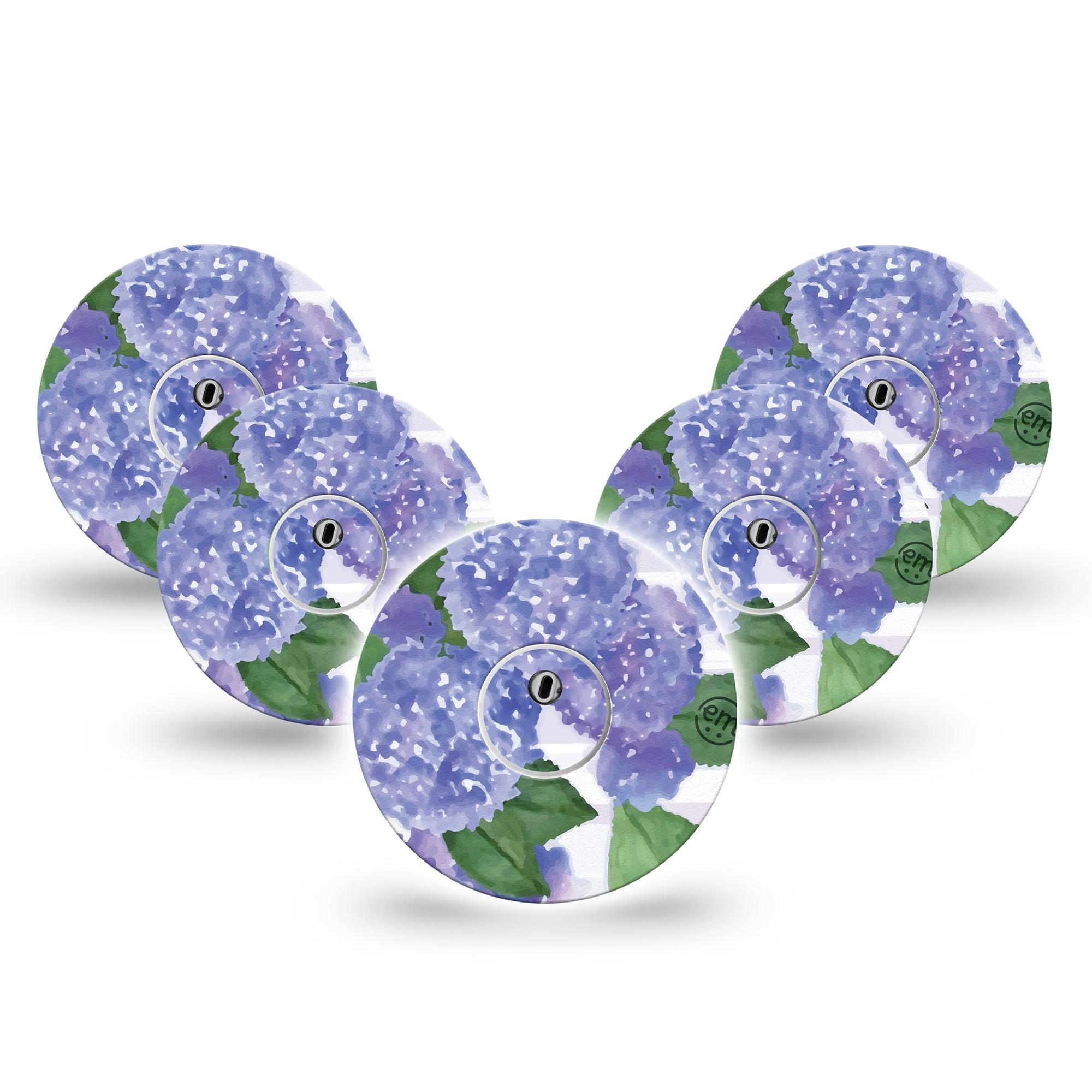 ExpressionMed Lavender Flowers Freestyle Libre 3 and Libre 3 Plus Tape, 5-Pack Tape and 5-Pack Sticker Watercolored Floral Inspired, Adhesive Tape Continuous Glucose Monitor Design