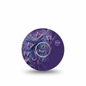 ExpressionMed Purple Butterfly Freestyle Libre 3 and Libre 3 Plus Tape Single Tape and Single Sticker Butterfly Art, Adhesive Tape Continuous Glucose Monitor Design