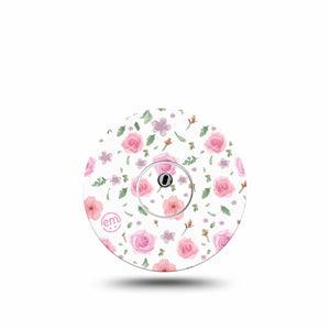 ExpressionMed Pastel Flower Freestyle Libre 3 and Libre 3 Plus Tape Single Tape and Single Sticker Delicate Pink, Adhesive Tape Continuous Glucose Monitor Design