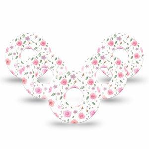 ExpressionMed Pastel Flowers Libre 3 Tape, Single, Pink Flowers Inspired, CGM Patch Design