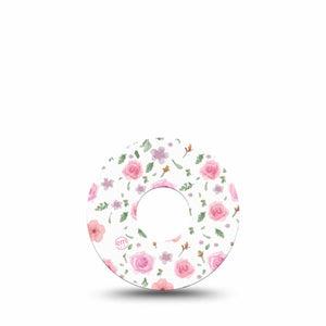 ExpressionMed Pastel Flowers Libre 3 Tape, Single, Mellow Florals Themed, CGM Plaster Patch Design