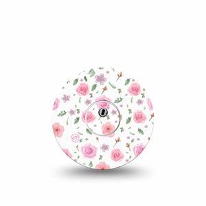 ExpressionMed Pastel Flower Freestyle Libre 3 and Libre 3 Plus Tape Single Tape and Single Sticker Delicate Pink, Adhesive Tape Continuous Glucose Monitor Design