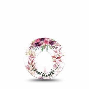 ExpressionMed Just Breathe Libre 3 Tape, Single, Encouraging Bouquet Inspired, CGM Patch Design