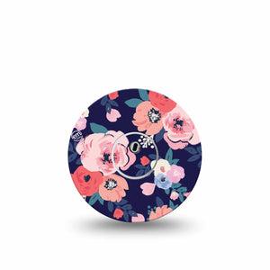 ExpressionMed Painted Flower Variety Freestyle Libre 3 and Libre 3 Plus Tape Single Tape and Single Sticker Artistic Petals, Adhesive Tape Continuous Glucose Monitor Design