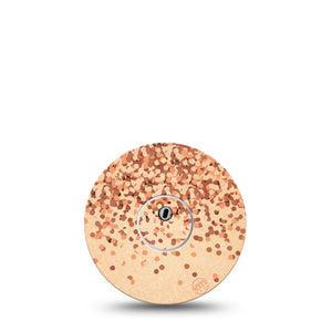 ExpressionMed Champagne Shimmer Freestyle Libre 3 and Libre 3 Plus Tape Single Tape and Single Sticker Bubbly Champagne Inspired, Adhesive Tape Continuous Glucose Monitor Design