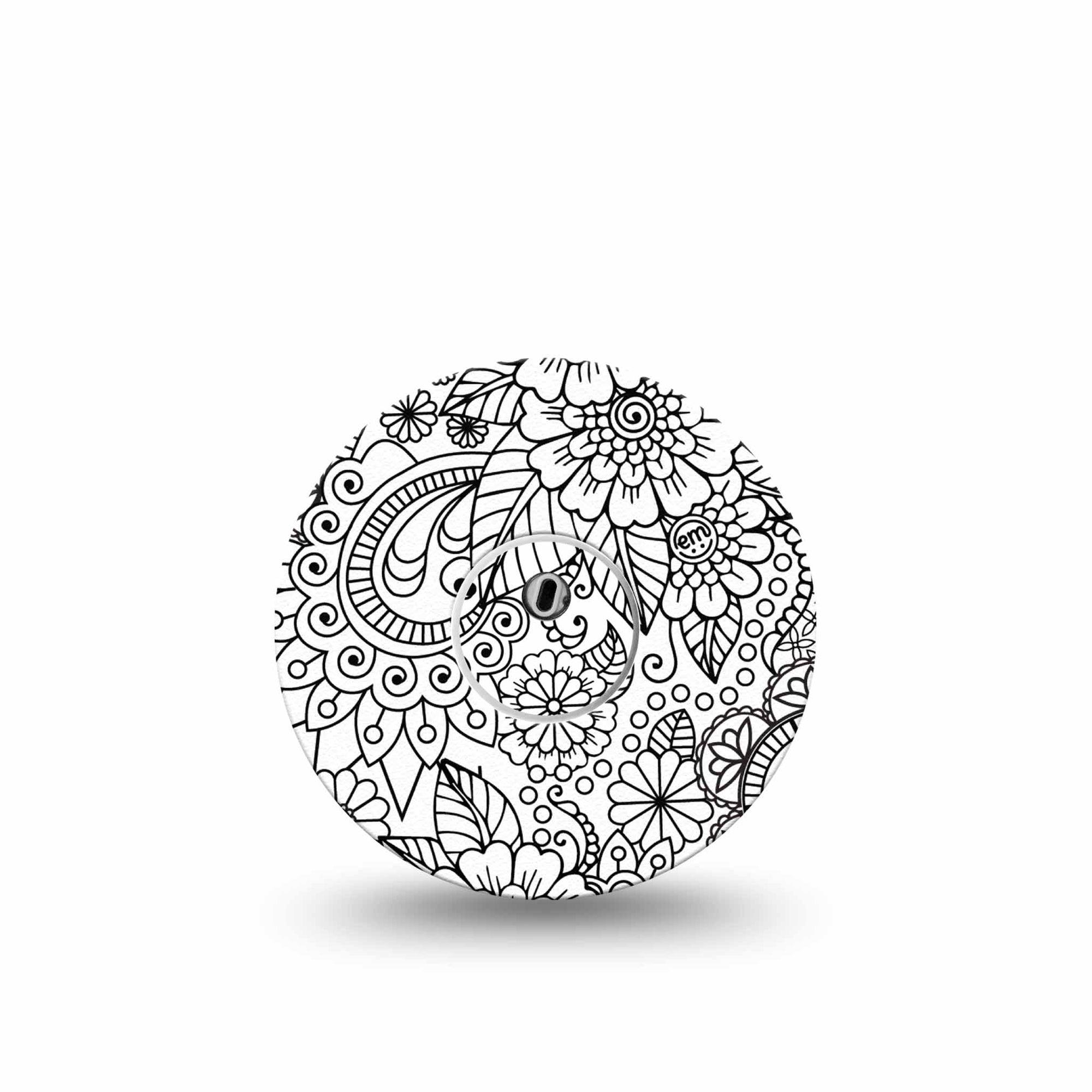 ExpressionMed Color Me Flower Freestyle Libre 3 and Libre 3 Plus Tape Single Tape and Single Sticker Radiant Blossoms, Adhesive Tape Continuous Glucose Monitor Design