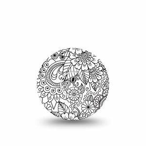 ExpressionMed Color Me Flower Freestyle Libre 3 and Libre 3 Plus Tape Single Tape and Single Sticker Radiant Blossoms, Adhesive Tape Continuous Glucose Monitor Design