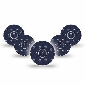 ExpressionMed Palm Trees Freestyle Libre 3 and Libre 3 Plus Tape 5-Pack Tape and 5-Pack Sticker Island Palms, Adhesive Tape Continuous Glucose Monitor Design