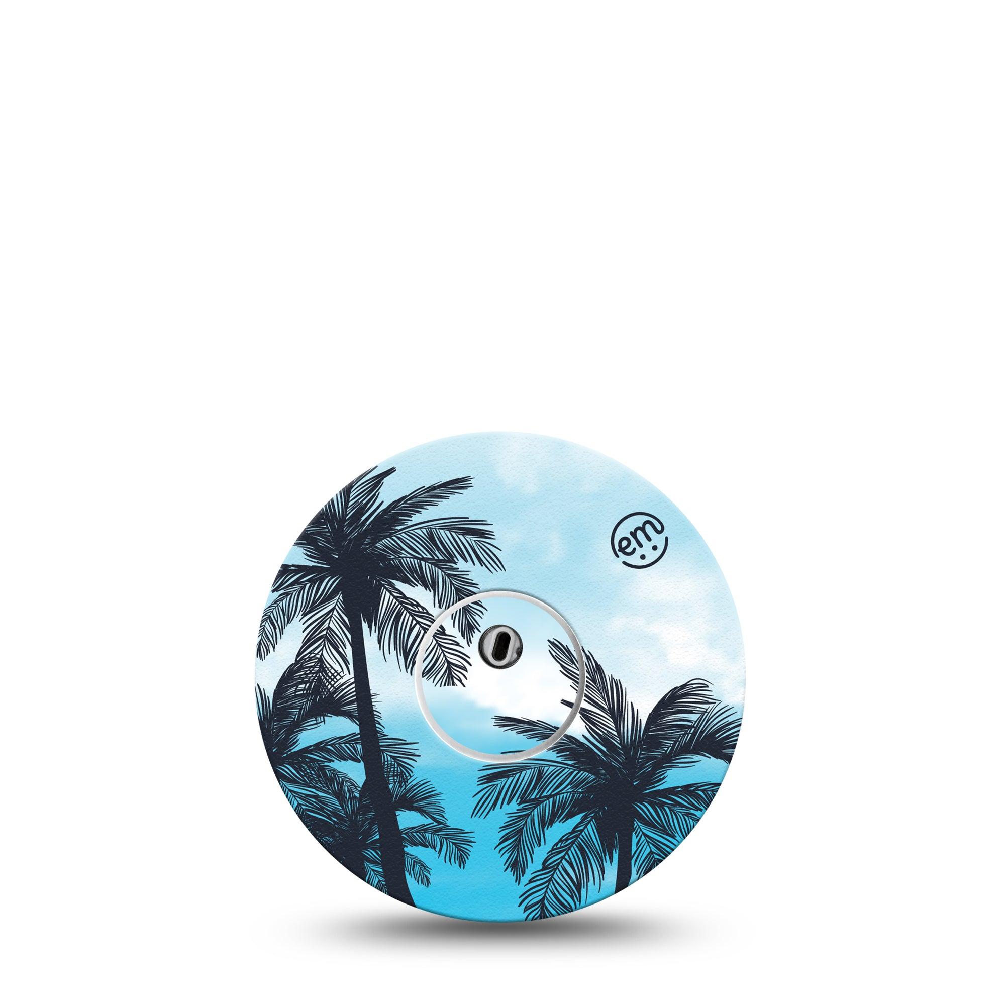 ExpressionMed Libre 3 Transmitter Sticker Beach Vibe, Trees Themed Design, Tape and Sticker