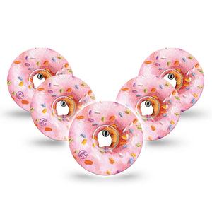 ExpressionMed Donut Sprinkles Freestyle Libre 3 and Libre 3 Plus Tape, 5-Pack Tape and 5-Pack Sticker Sprinkled Donut, Adhesive Tape Continuous Glucose Monitor Design