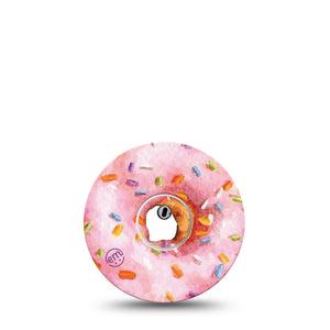 ExpressionMed Donut Sprinkles Freestyle Libre 3 and Libre 3 Plus Tape, Single Tape and Single Sticker Pink Donut Inspired Adhesive Tape Continuous Glucose Monitor Design