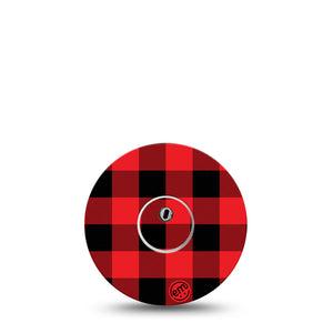 ExpressionMed Libre 3 Transmitter Sticker Black and Red Checkered, Box Stripes Pattern, Tape and Sticker