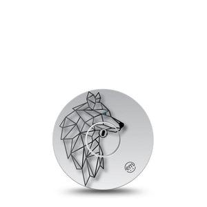 ExpressionMed Iron Wolf Freestyle Libre 3 and Libre 3 Plus Tape, Single Tape and Single Sticker Art Wolf Themed, Adhesive Tape Continuous Glucose Monitor Design