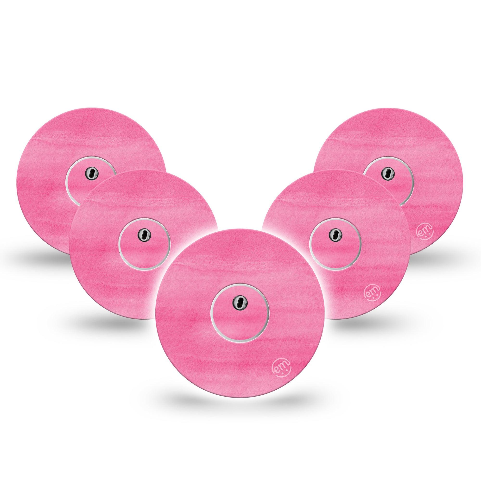 ExpressionMed Pink Horizon Freestyle Libre 3 and Libre 3 Plus Tape, 5-Pack Tape and 5-Pack Sticker Brushed Pink Inspired, Adhesive Tape Continuous Glucose Monitor Design