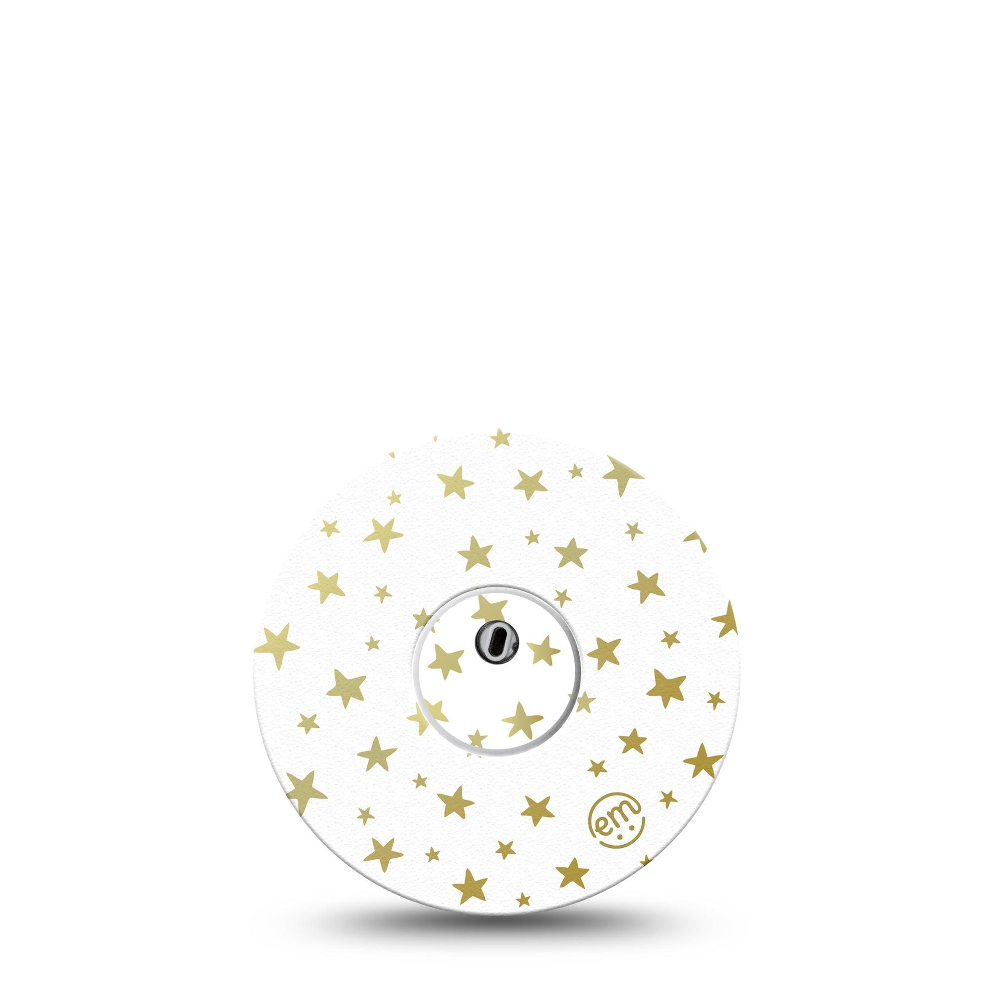 ExpressionMed Twinkling Stars Freestyle Libre 3 and Libre 3 Plus Tape, Single Tape and Single Sticker Shining Stars Inspired, Adhesive Tape Continuous Glucose Monitor Design