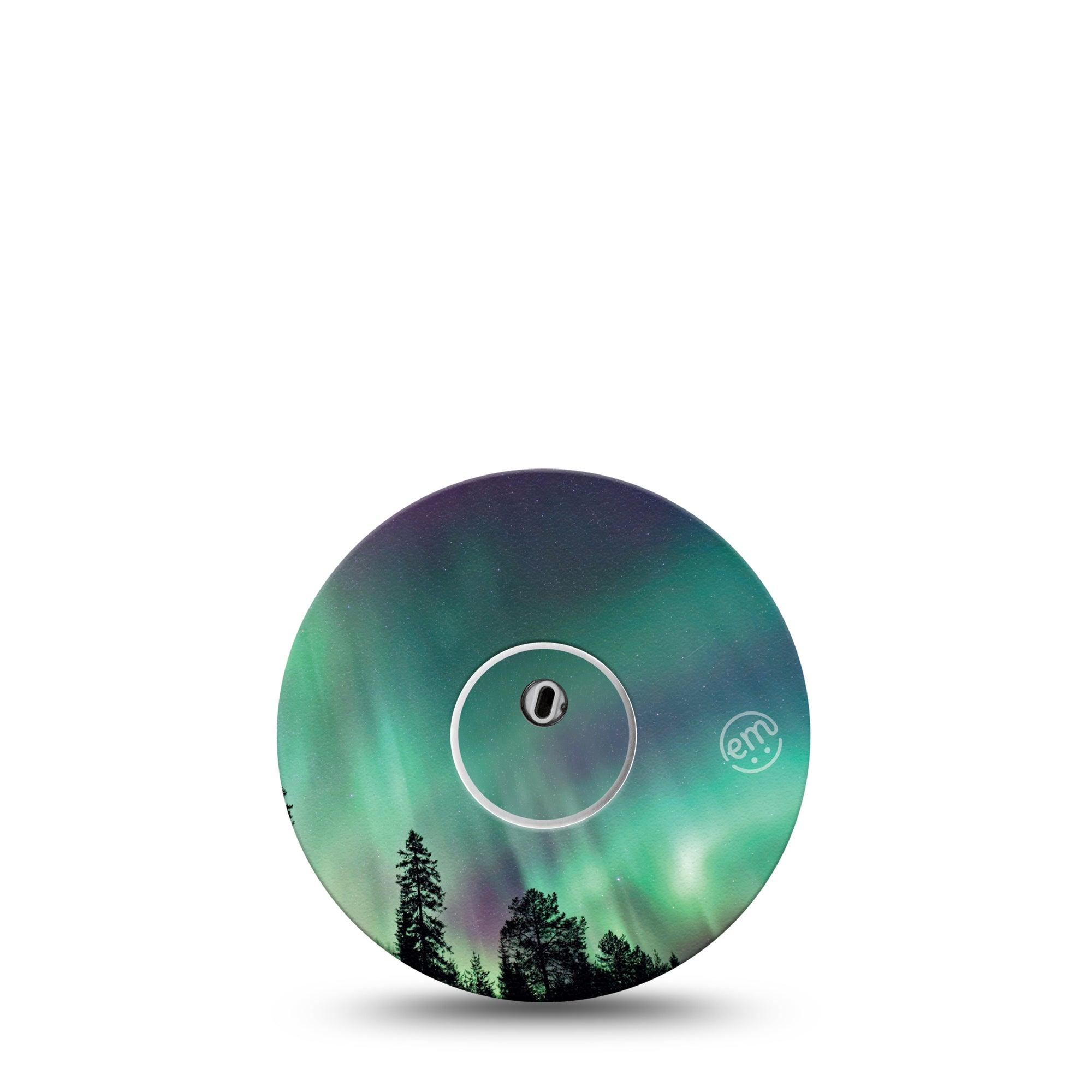 ExpressionMed Northern Lights Freestyle Libre 3 and Libre 3 Plus Tape, Single Tape and Single Sticker Colorful Night Sky Themed, Adhesive Tape Continuous Glucose Monitor Design