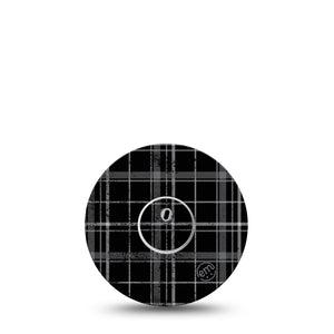 ExpressionMed Grunge Plaid Freestyle Libre 3 and Libre 3 Plus Tape, Single Tape and Single Sticker Black & White Plaid Inspired, Adhesive Tape Continuous Glucose Monitor Design