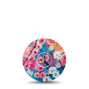 ExpressionMed Branching Out Freestyle Libre 3 and Libre 3 Plus Tape, Single Tape and Single Sticker Blossoming Florals Themed, Adhesive Tape Continuous Glucose Monitor Design