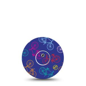 ExpressionMed Neon Bicycles Freestyle Libre 3 and Libre 3 Plus Tape, Single Tape and Single Sticker Multicolored Bike Inspired, Adhesive Tape Continuous Glucose Monitor Design