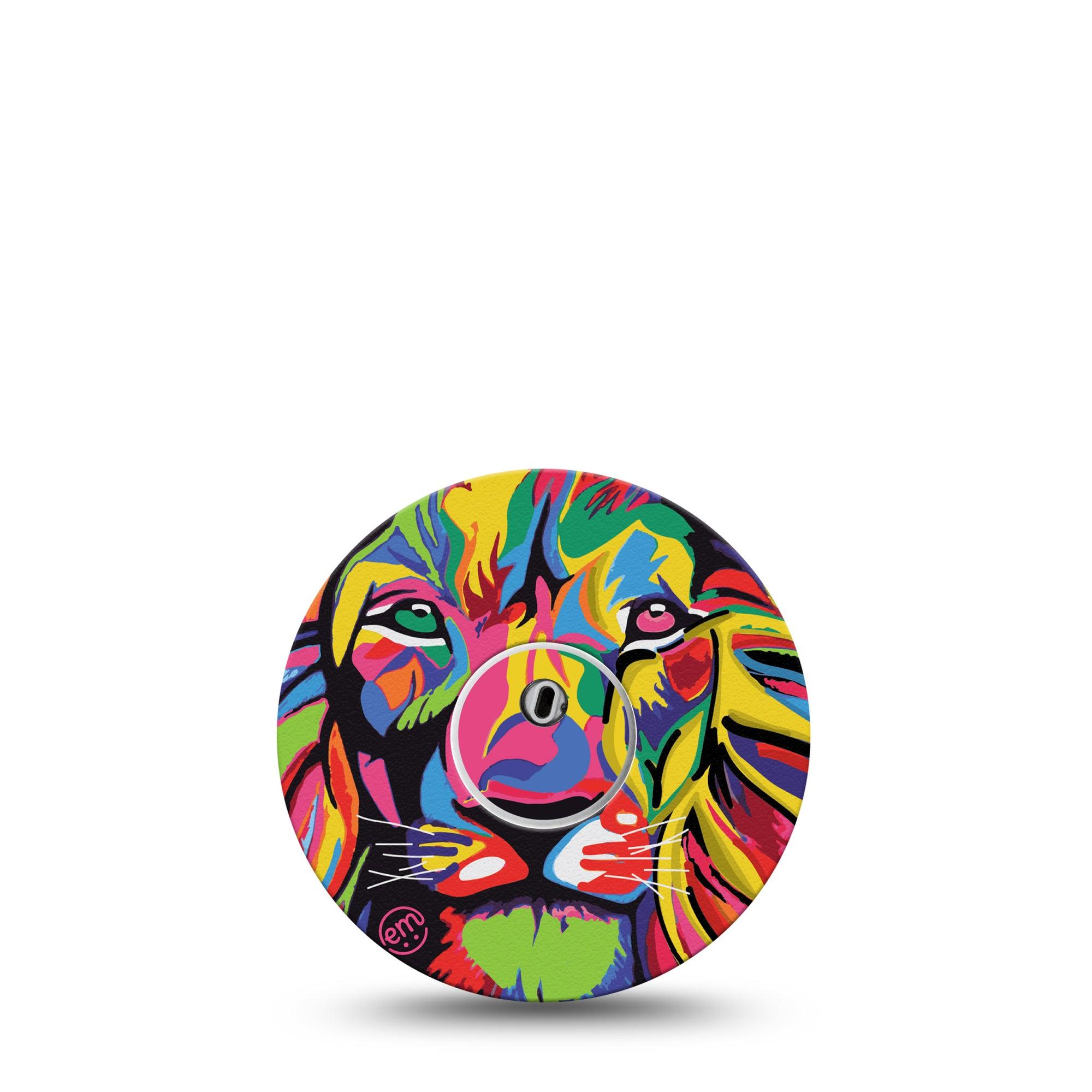 ExpressionMed Majestic Lion Freestyle Libre 3 and Libre 3 Plus Tape, Single Tape and Single Sticker Majestic Lion Inspired, Adhesive Tape Continuous Glucose Monitor Design