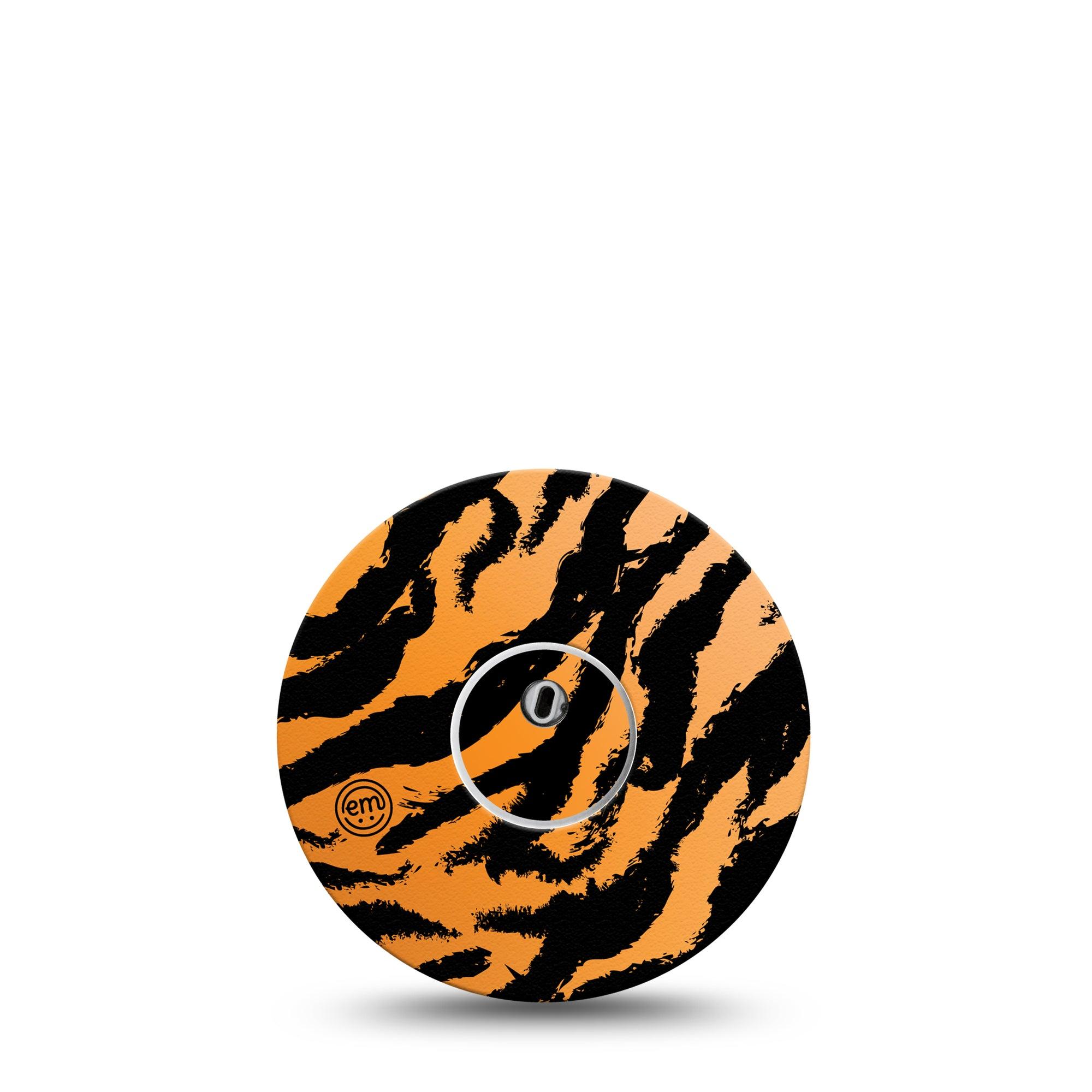 ExpressionMed Libre 3 Transmitter Sticker Animal Hunter, Orange Stripes Themed Design, Tape and Sticker