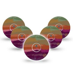 ExpressionMed Falling Colors Freestyle Libre 3 and Libre 3 Plus Tape, 5-Pack Tape and 5-Pack Sticker Fall Palette Inspired, Adhesive Tape Continuous Glucose Monitor Design