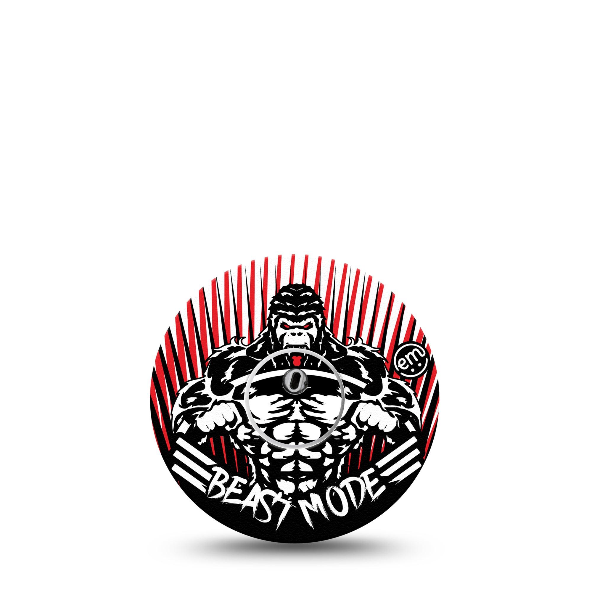 ExpressionMed Libre 3 Transmitter Sticker Muscle Man, Body Building Themed Design, Tape and Sticker