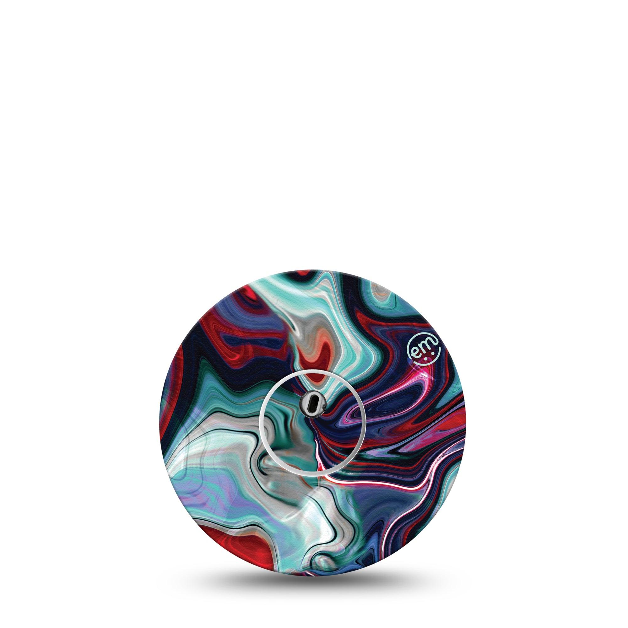ExpressionMed Moody Marble Freestyle Libre 3 and Libre 3 Plus Tape, Single Tape and Single Sticker Swirly Colors Themed, Adhesive Tape Continuous Glucose Monitor Design