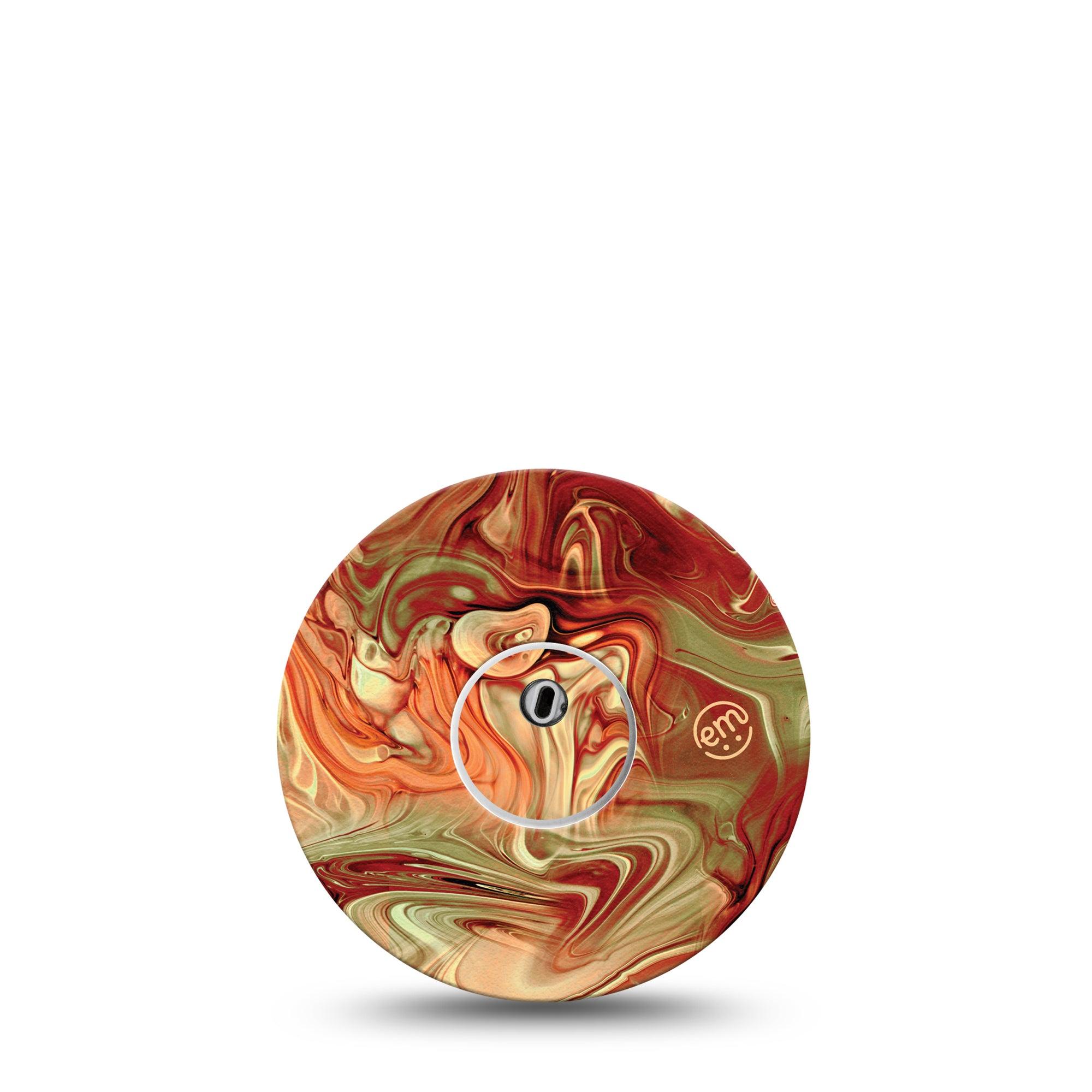 ExpressionMed Rustic Marble Freestyle Libre 3 and Libre 3 Plus Tape, Single Tape and Single Sticker Autumn Swirl Inspired, Adhesive Tape Continuous Glucose Monitor Design