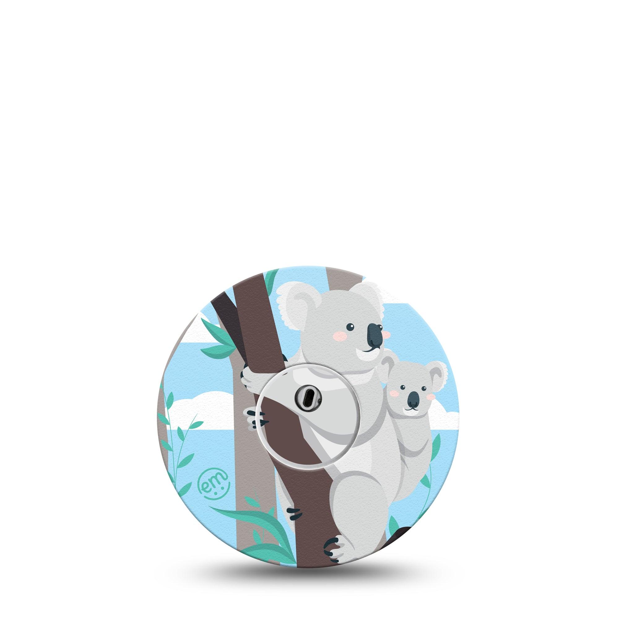 ExpressionMed Koala Freestyle Libre 3 and Libre 3 Plus Tape, Single Tape and Single Sticker Koala Mom and Baby Themed, Adhesive Tape Continuous Glucose Monitor Design